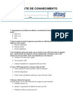 Teste de conhecimento  nr 35 Segurança em Altura