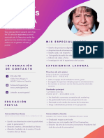 Rosa Morado Colorido Gradiente Foto Diseñador Gráfico Currículum