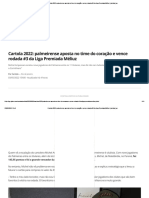 Cartola 2022 - Palmeirense Aposta No Time Do Coração e Vence Rodada #3 Da Liga Premiada Méliuz - Cartola - Ge