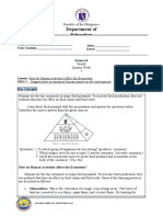 Department of Education: Name: Year/ Section: Date: Score: Science 8