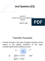 Control Systems (CS) : Lecture-2 Transfer Function and Stability of LTI Systems