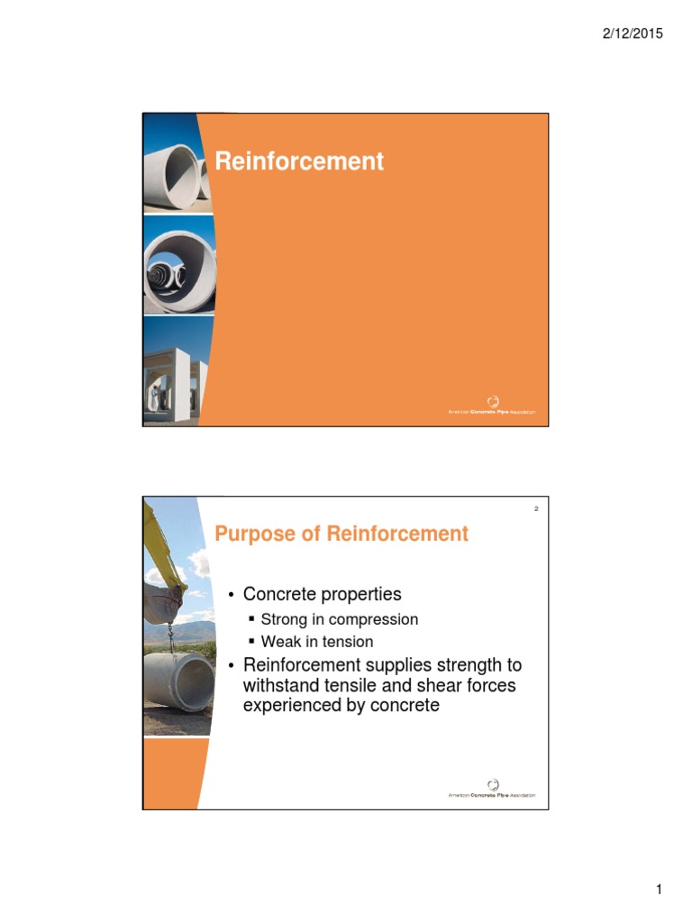 Purpose of Reinforcement PDF Concrete Civil Engineering