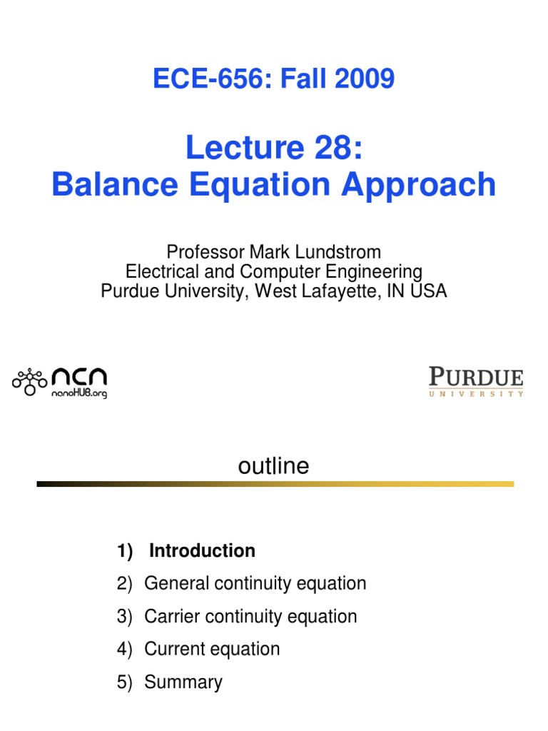Balance Equations in ECE-656 Lecture | PDF | Continuum Mechanics ...