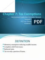 Chapter 7: Tax Exemptions