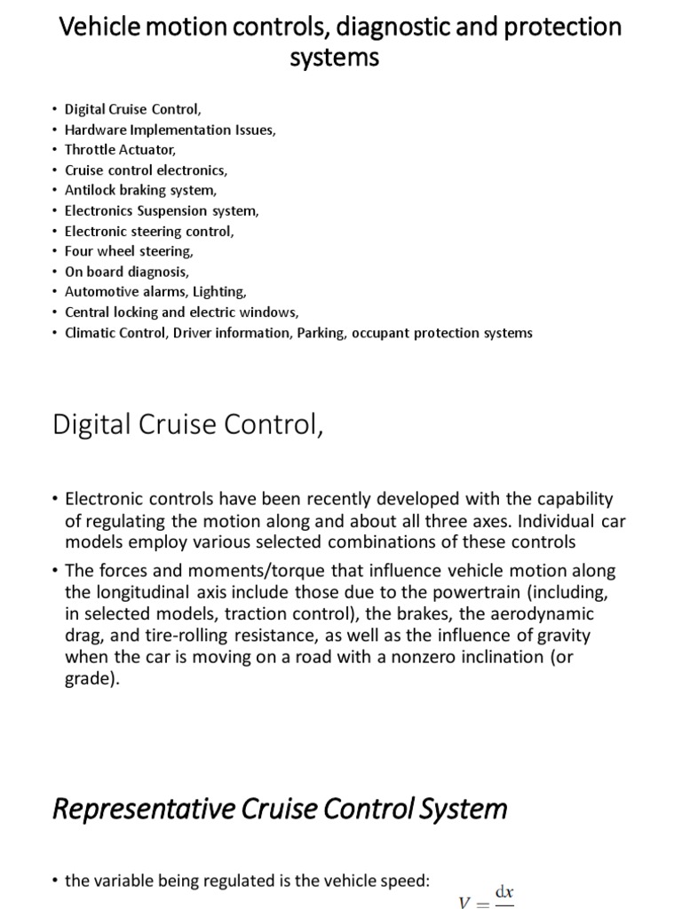 Vehicle Motion Control Systems Overview | PDF | Airbag | Brake