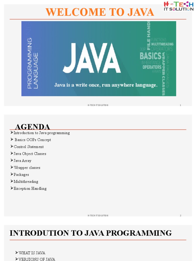 Welcome To Java: Java Is A Write Once, Run Anywhere Language | PDF ...