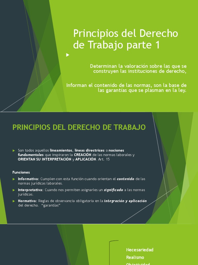 Principios Del Derecho Del Trabajo Parte 1 | PDF | Derecho laboral ...