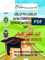 Ahlan Wa Sahlan: For The Commencement Exercise and Recognation DAY