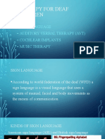 Therapy For Deaf Children: Sign Language Auditory Verbal Therapy (Avt) Cochlear Implants Music Therapy