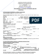 Anexa 1 Formular Admitere Licenta 2021