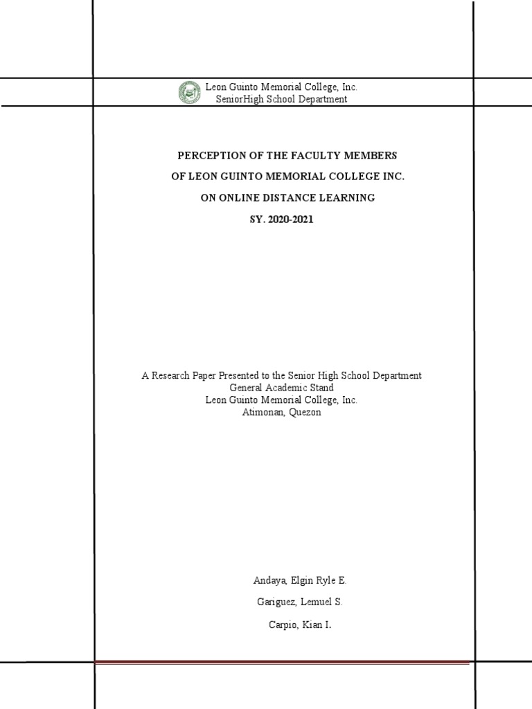 Faculty Perceptions on Online Learning | PDF | Teachers | Distance ...