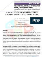 A Study On Consumer Perception Towards Home Loans in HDFC Bank