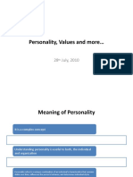 Personality, Values and More : 28 July, 2010