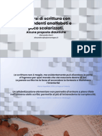 Percorsi Di Scrittura Con Apprendenti Analfabeti o Poco Scolarizzati