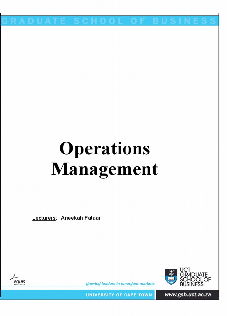 PDBA Operations Course Outline | PDF | Creative Commons | Operations ...