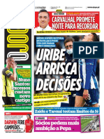 FC Porto tenta acelerar recuperação de Uribe para o clássico