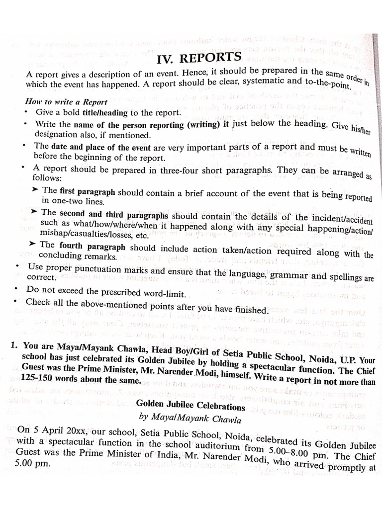 Report Writing Class 12 PDF