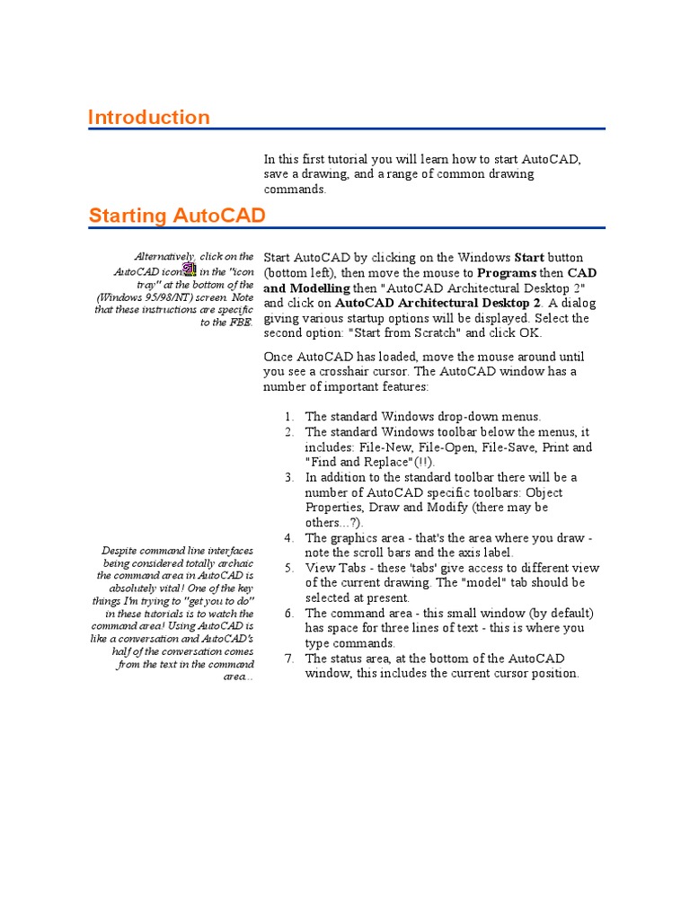 AutoCAD Beginner's Guide | PDF | Menu (Computing) | Button (Computing)
