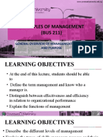 General Overview of The Nature and Purpose of Management