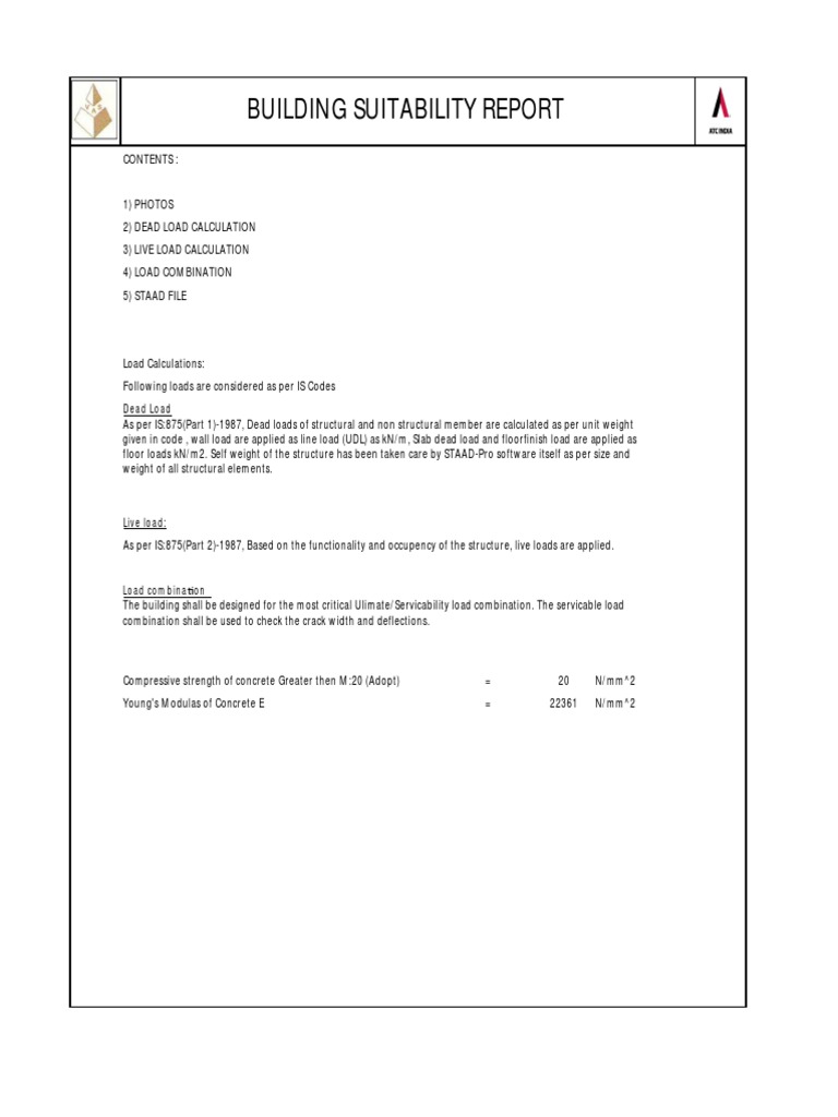 Building Suitability Report: Dead Load | PDF | Stairs | Beam (Structure)