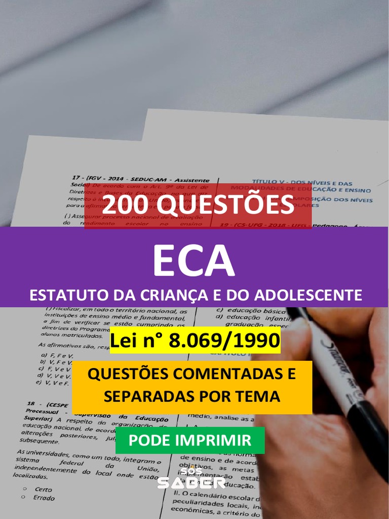 200 Questões sobre o ECA | PDF | Adolescência | Família