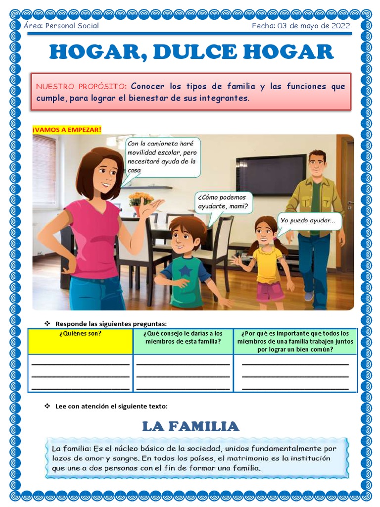 Dia 1 Hogar Dulce Hogar | PDF | Familia | Amor