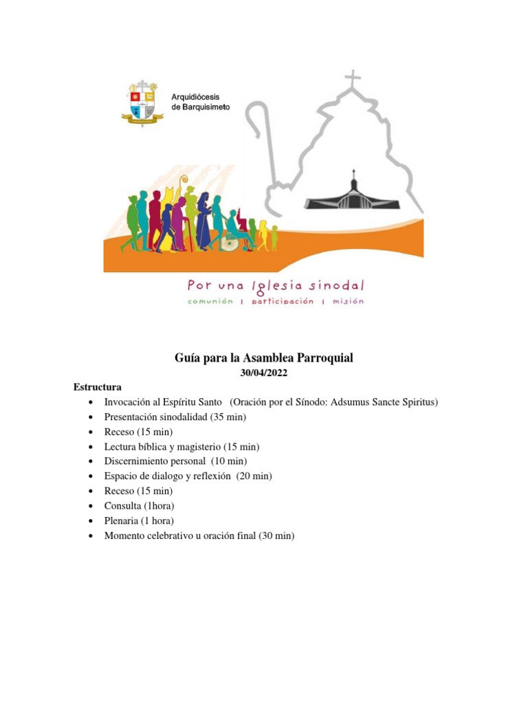 Guia para La Asamblea Parroquial | PDF | Iglesia Católica | Oración