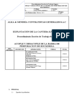 Procedimiento para acople y desacople de la barra de perforación