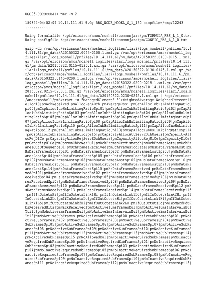 Ericsson PMR Command Log Analysis | PDF | Computer File Formats | Computing