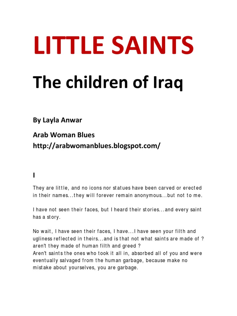 Little Saints - The Children of Iraq | PDF | Mystery, Thriller & Crime ...