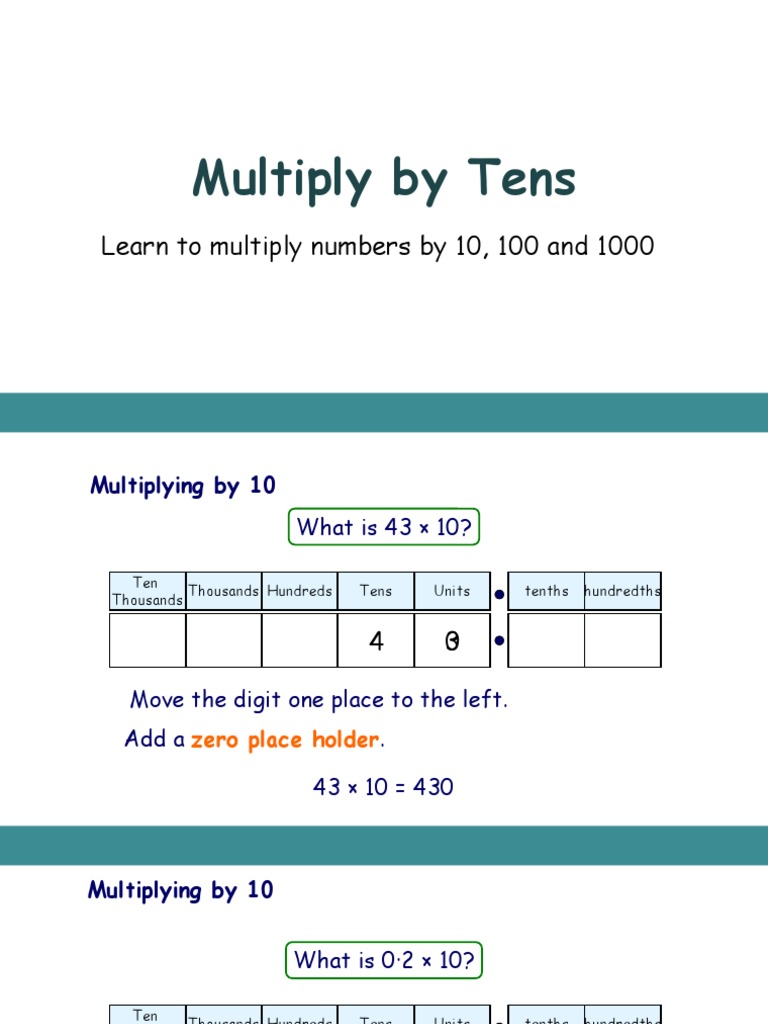 How To Multiply Tens By Tens