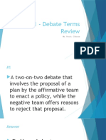 Unit 1 - Debate Terms Review