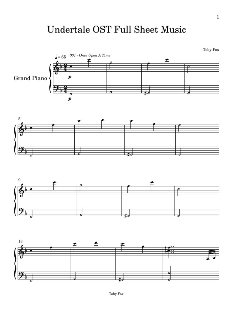 Undertale OST Full Sheet Music | PDF