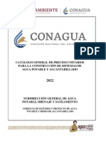 Catalogo General de Agua Potable de Precios Unitarios Para La Construcci n de Sistemas de Agua Potable y Alcantarillado 2022