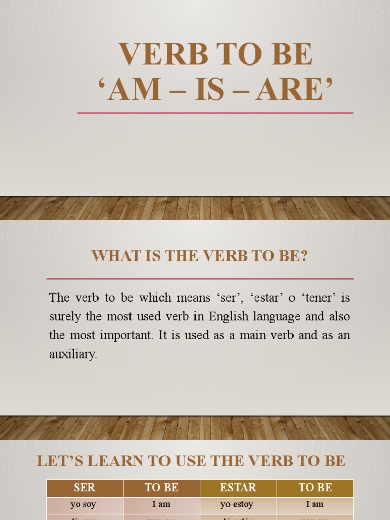 Verb To Be Am - Is - Are' | PDF
