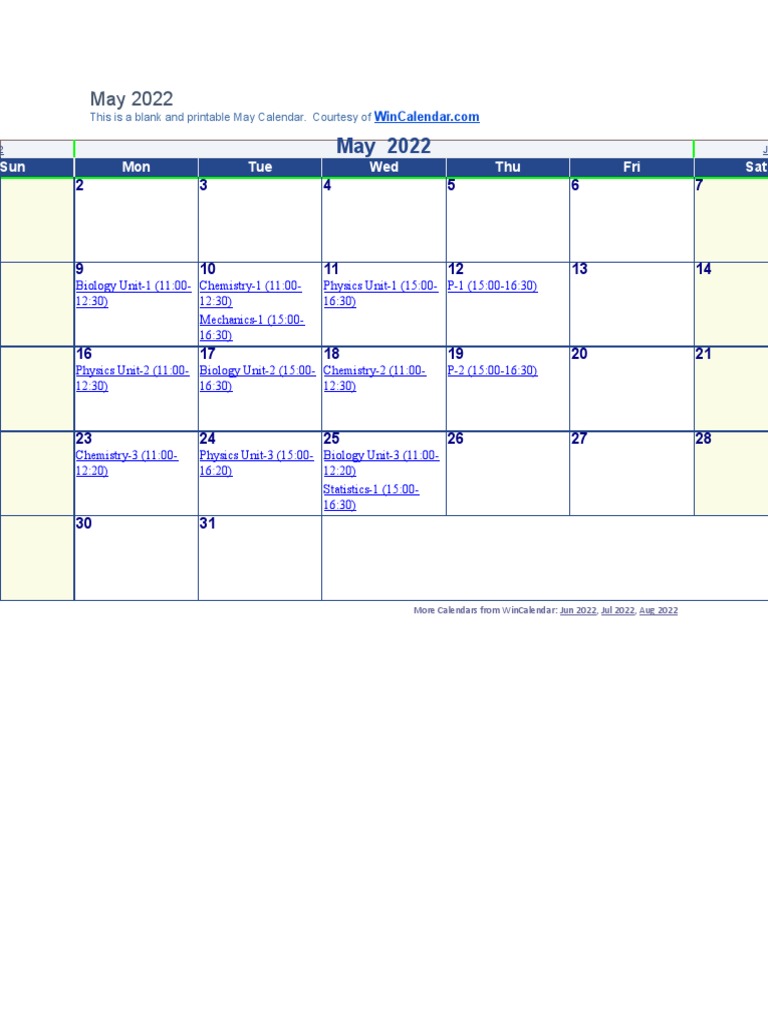 Sun Mon Tue Wed Thu Fri Sat: This Is A Blank and Printable May Calendar ...