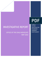 Office of The Child Advocate Harmony Montgomery Investigative Report - May 2022