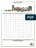 ANIMALES - Sopa de Letras y Descripción