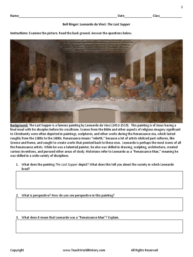 Bell Ringer The Last Supper | PDF | Leonardo Da Vinci | Last