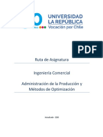 Ruta de Asignatura Administración de La Producción y Métodos de Optimización