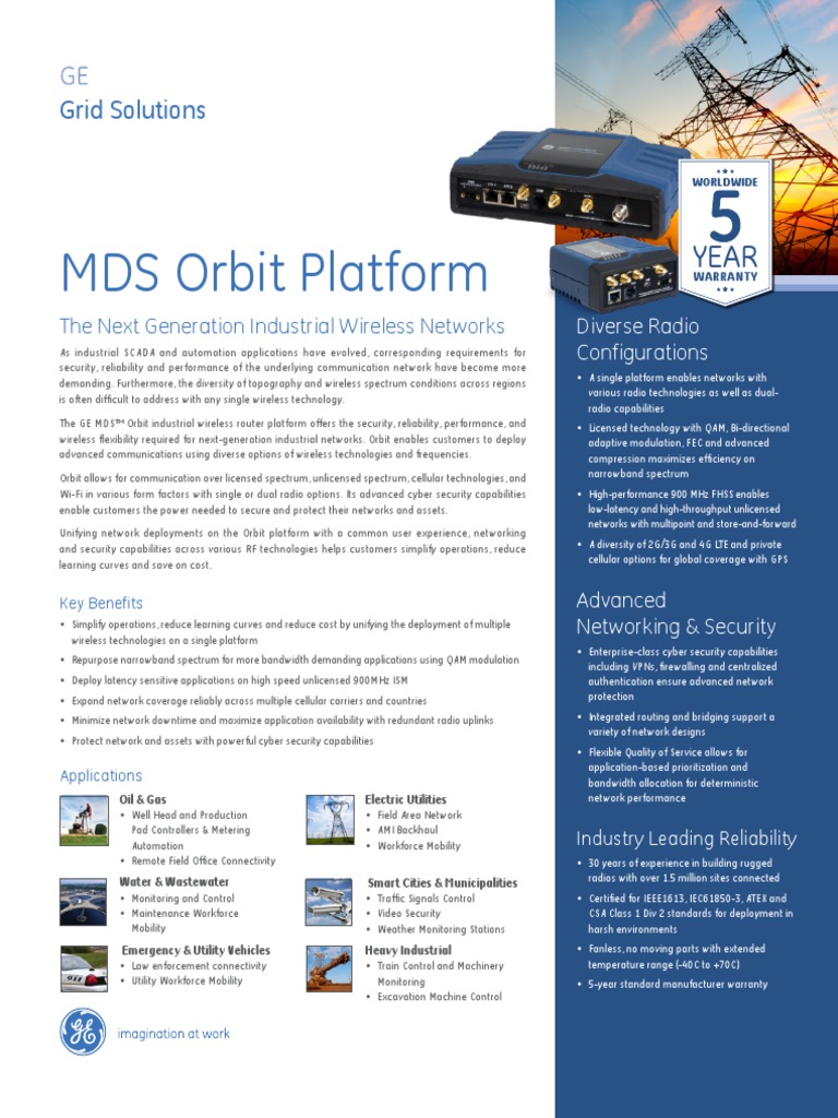 MDS Orbit Platform: Grid Solutions | PDF | Computer Network | 4 G