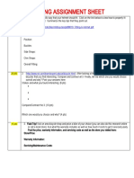 Cycling Assignment Sheet