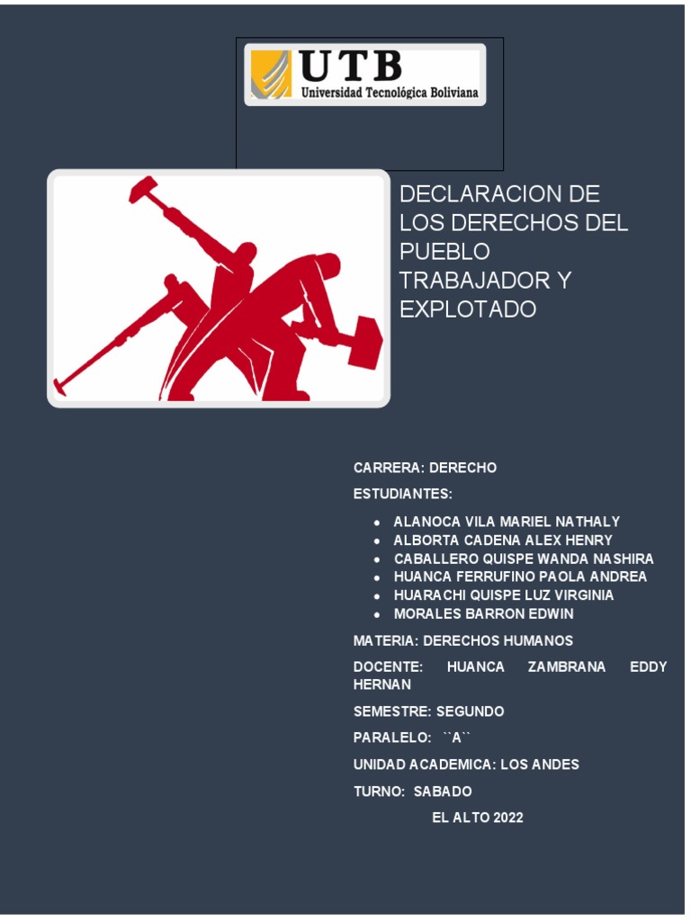 Declaracion de Los Derechos Del Pueblo Trabajador y Explotado PDF Bolcheviques Política