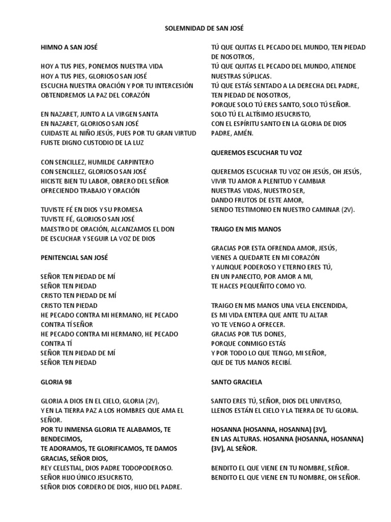 Solemnidad de San José | PDF | Cristo (título) | María, madre de Jesús