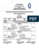 Department of Education: Weekly Home Learning Plan