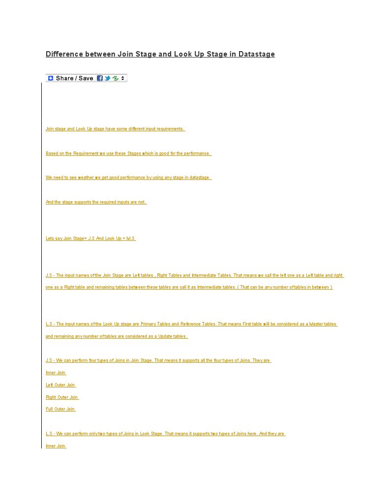 Difference Between Join Stage and Look Up Stage in Datastage | PDF ...