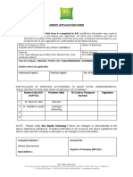 Credit Application Form 2022