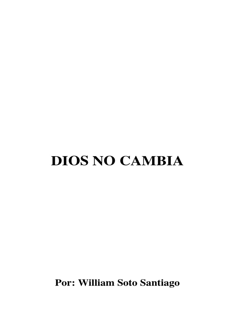 Dios No Cambia Lectura Pdf Cristo Título Jesús