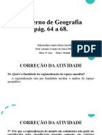 8º Ano Caderno de Geografia Pág. 64 A 68