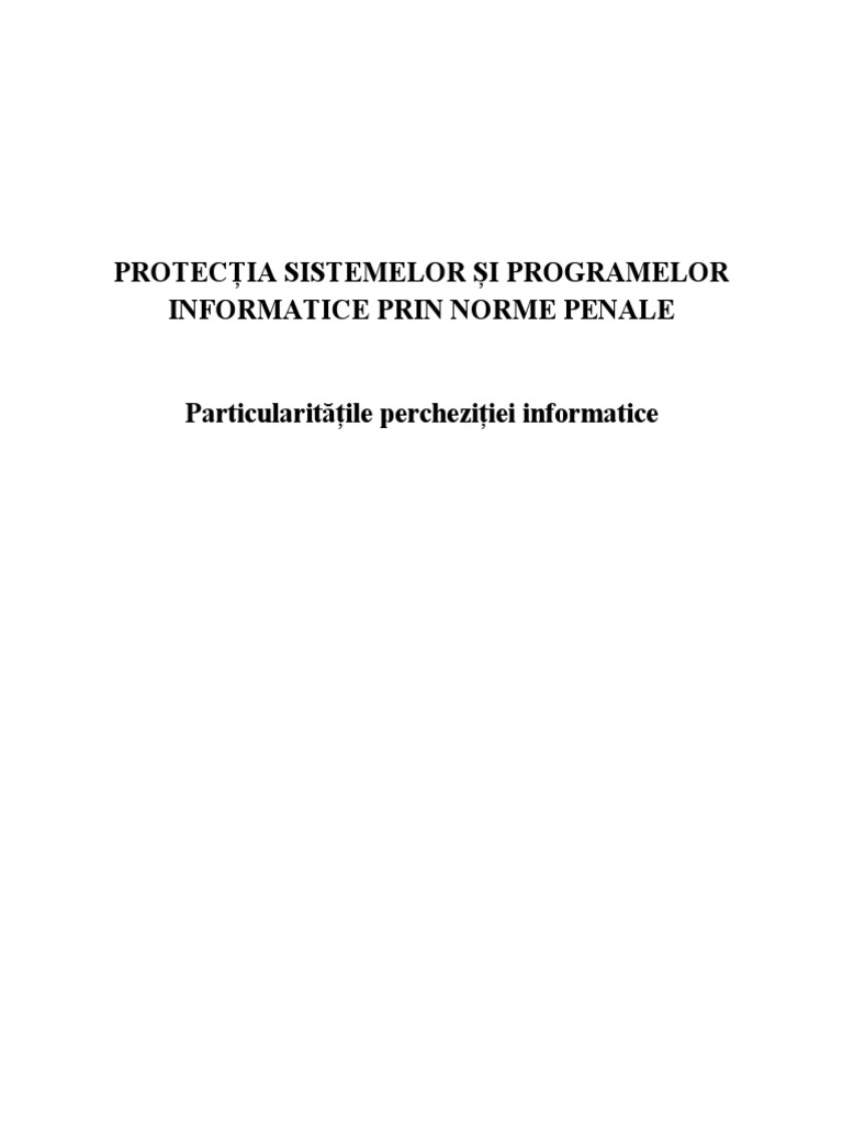 Perchezitia Informatica | PDF